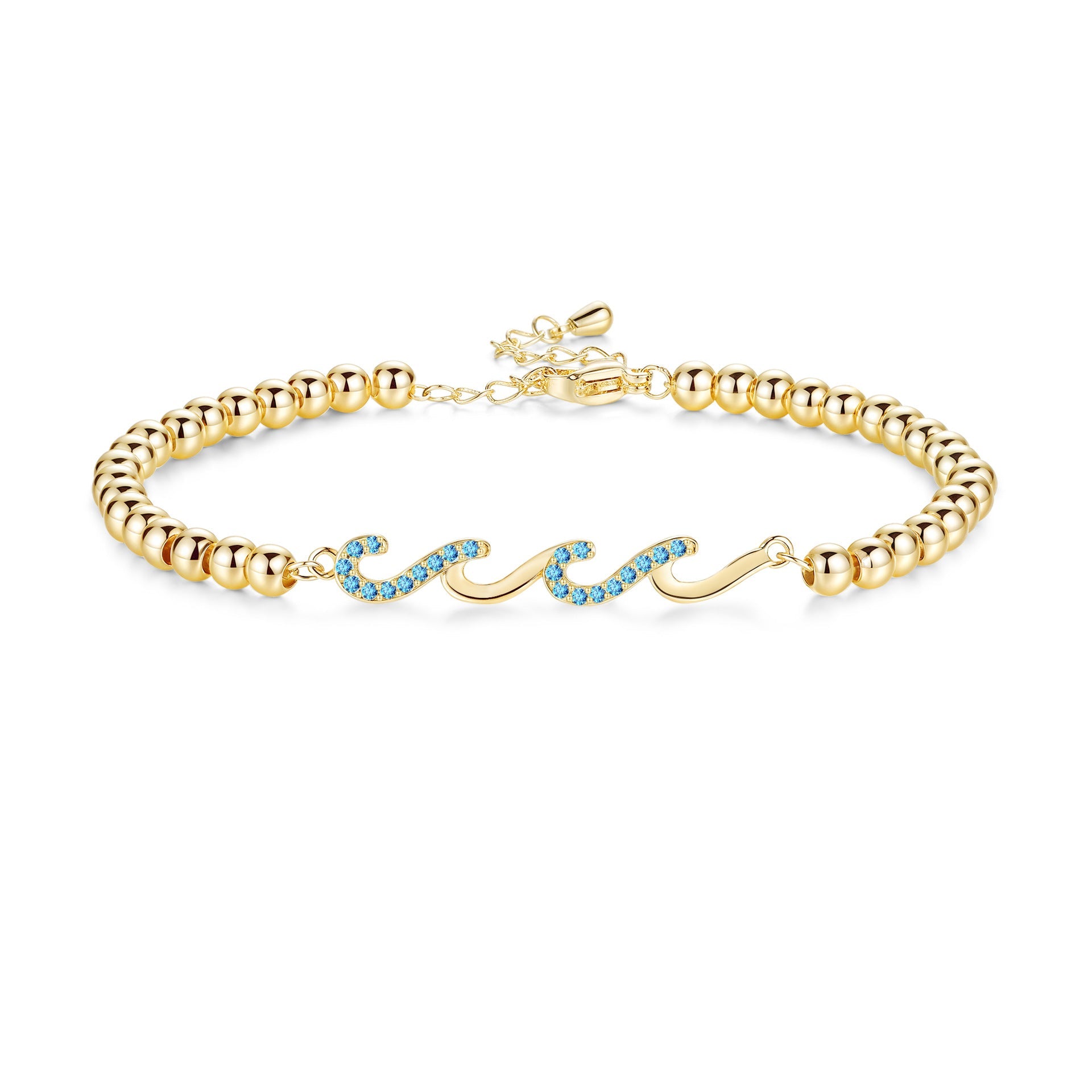 Diamond-studded Wave Bracelet For Women