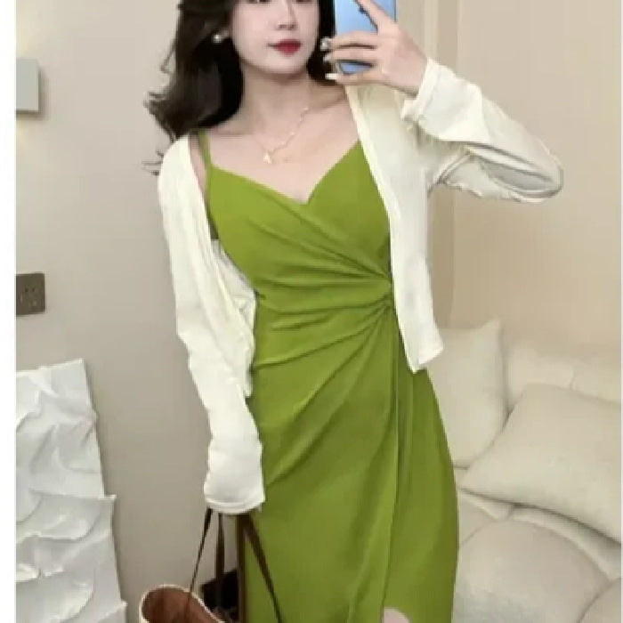 Plus-size Slip Dress Set Women's Summer