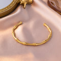 New Open C-Shaped Bamboo-Texture Titanium Steel Bracelet