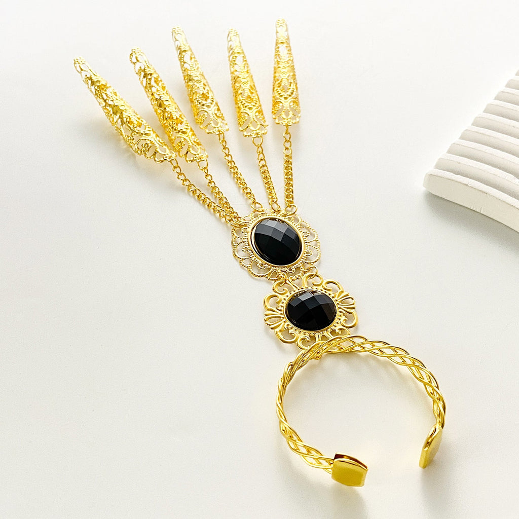 Ethnic Indian Belly Dance Nail Accessories  Golden Performance Props For Women