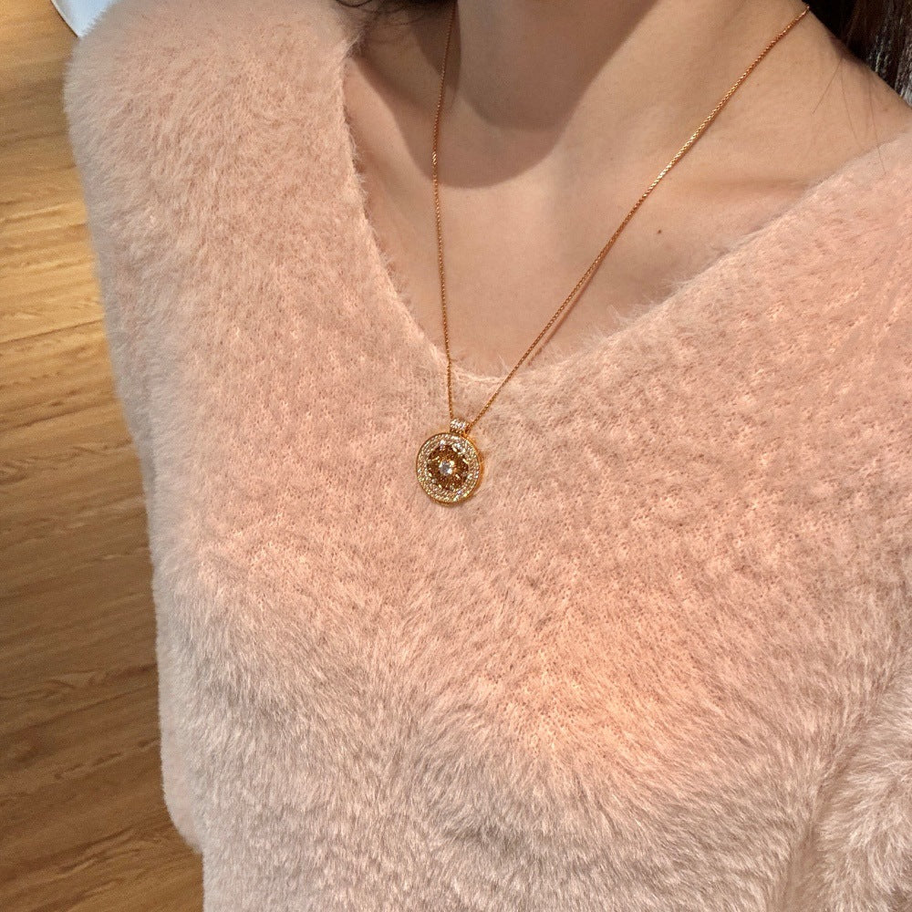 Heavy Industry Ancient Chinese Compass Necklace
