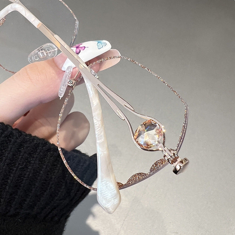 Internet-famous Starry Sky Metal Womens Blue-Light-Blocking Glasses