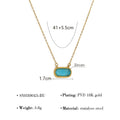 Oval Versatile Necklace For Women Square Pendant With Inlay