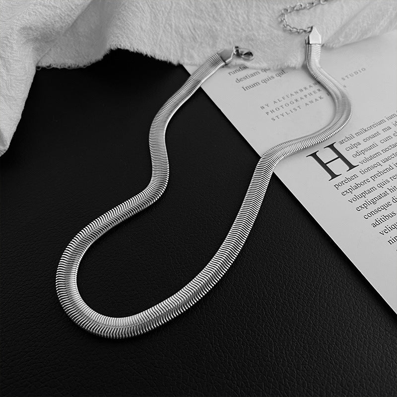 Titanium Steel Widened And Thickened Soft Snake Chain Necklace
