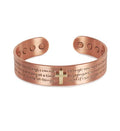 Magnetic Red Copper Cross Adjustable Bracelet