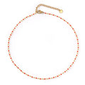 Handmade Beaded Red And Gold Double-Layer Necklace