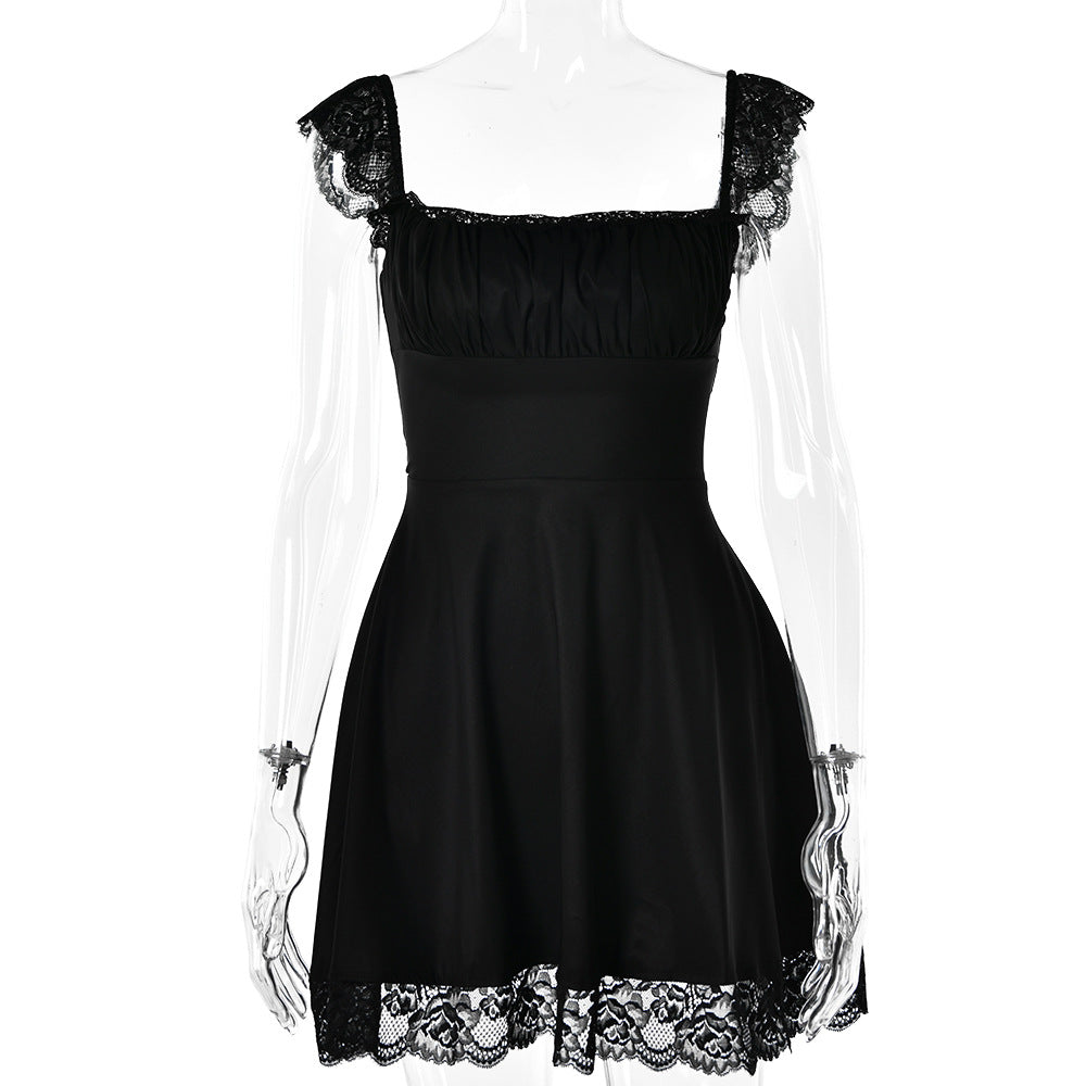 Autumn Fashion Lace-up Backless Frilly Skirt