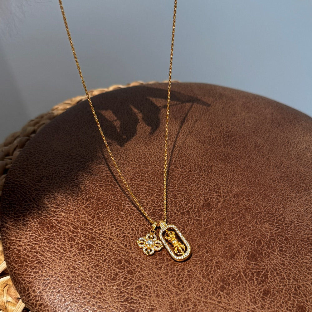 Women's Refined Grace Double Pendant Necklace