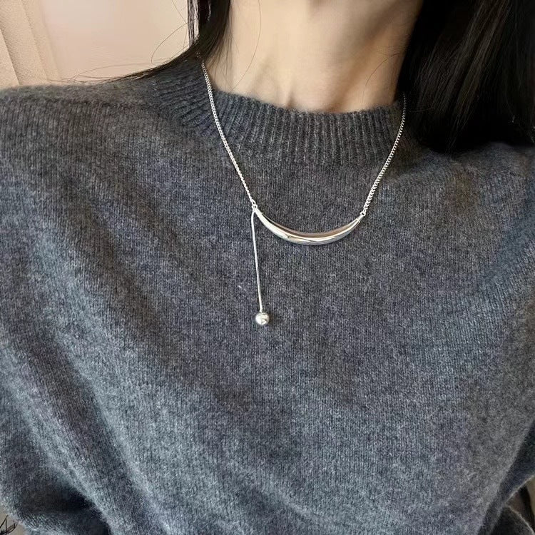 Trendy Geometric Curved Titanium Steel Necklace
