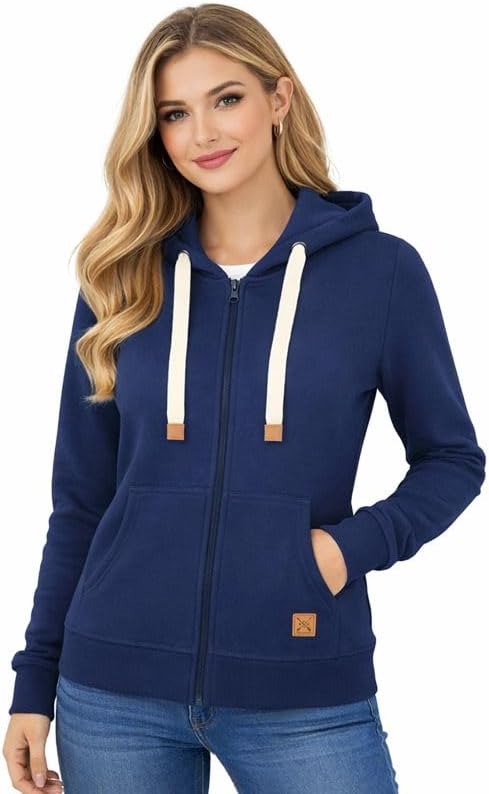 Blu Apparel Womens Zip Hoodies Extra Warm women's Zipped Hoodie Ladies