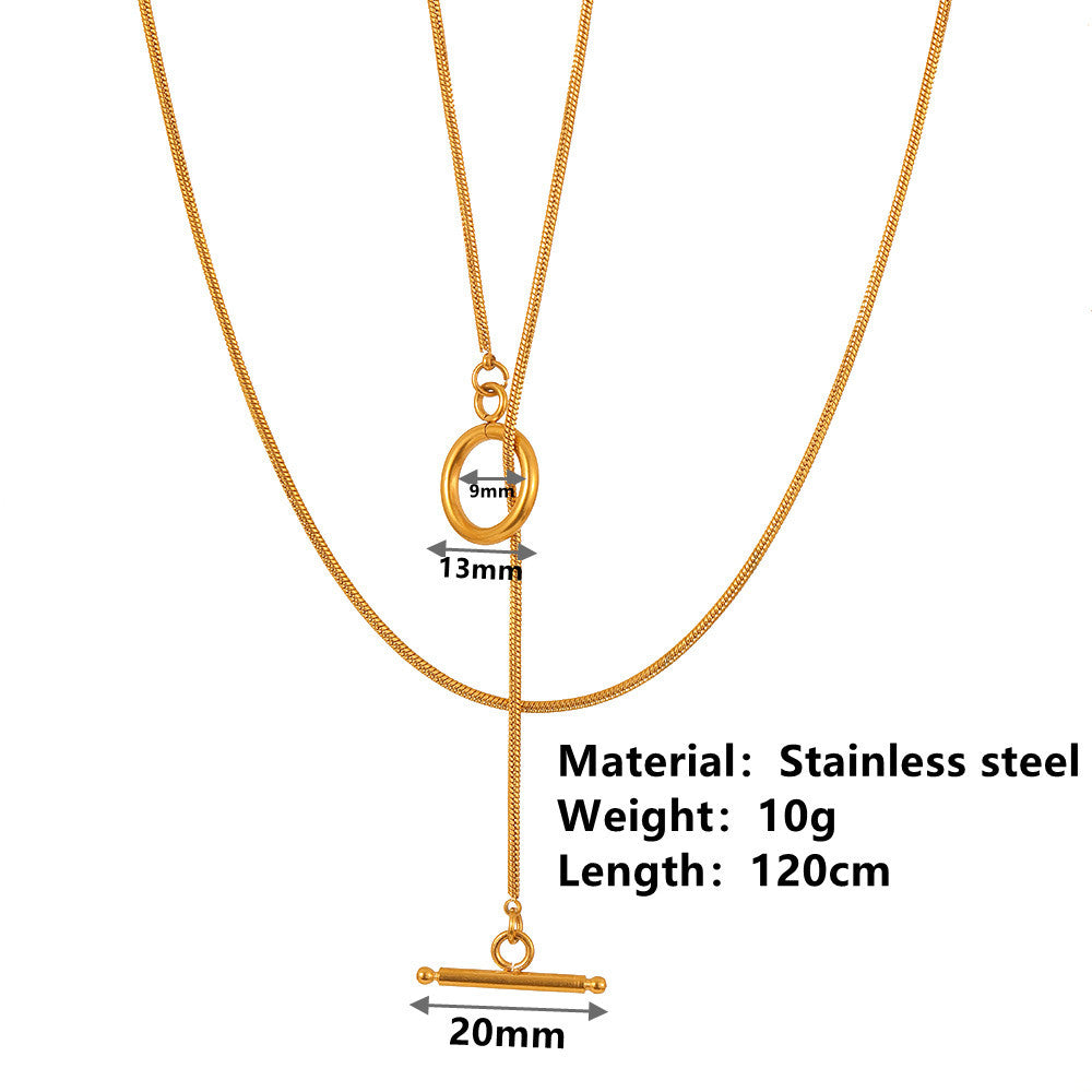 Fashionable Round Snake Necklace Made Of Stainless Steel