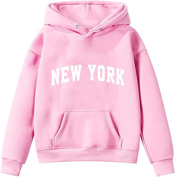 New York Graphic Hoodies for Girls UK Fall Clothes Oversized Pullover