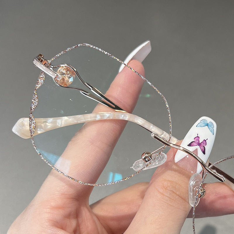 Internet-famous Starry Sky Metal Womens Blue-Light-Blocking Glasses