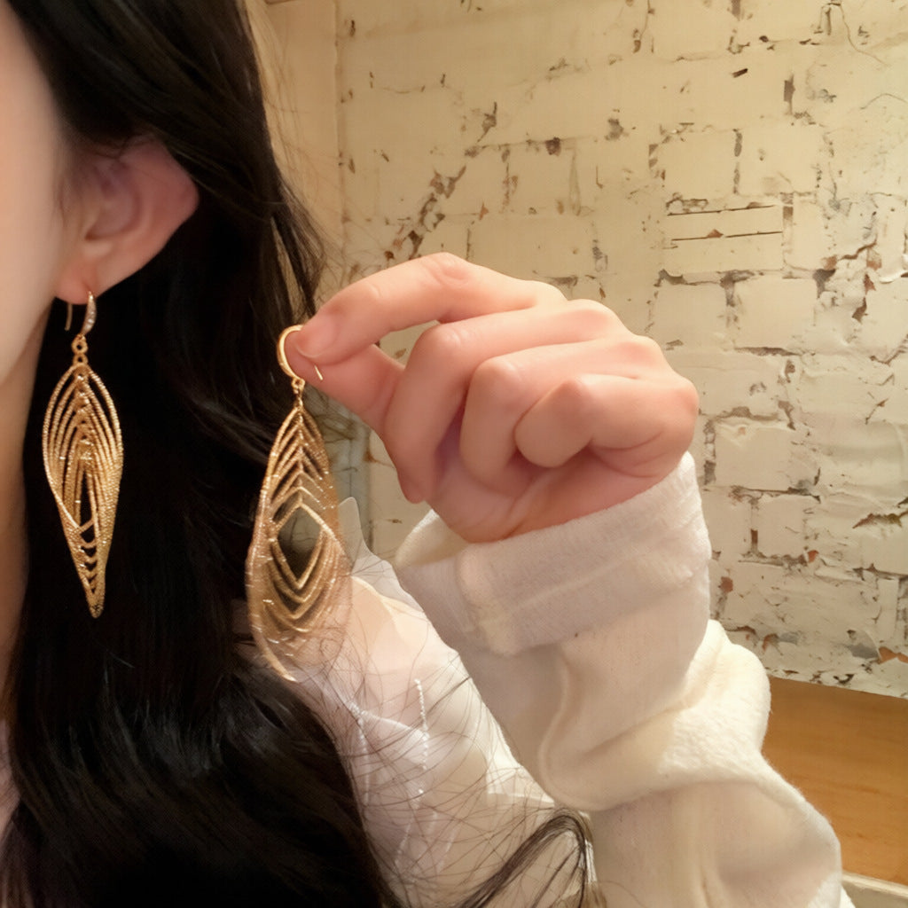 Fine Silver Layered Teardrop Dangle Earrings - Hypoallergenic Lightweight Openwork Filigree Drop Earrings For Women, Elegant Statement Jewelry For Daily & Party
