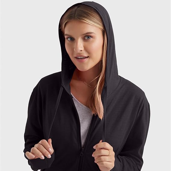 Hanes Women’s Slub Knit Hoodie, Women’s Zip-Front Hoodie, Women’s