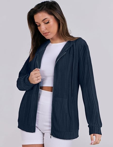 Flikity Womens Cardigans Zip Up Ladies Hoodies with Large Pockets