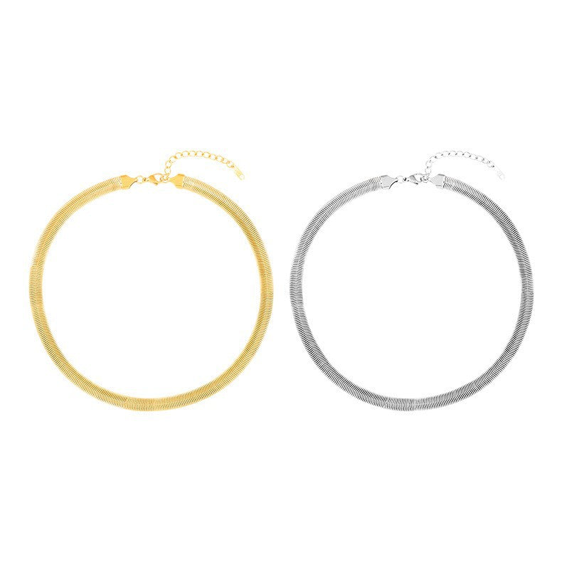 Titanium Steel Widened And Thickened Soft Snake Chain Necklace
