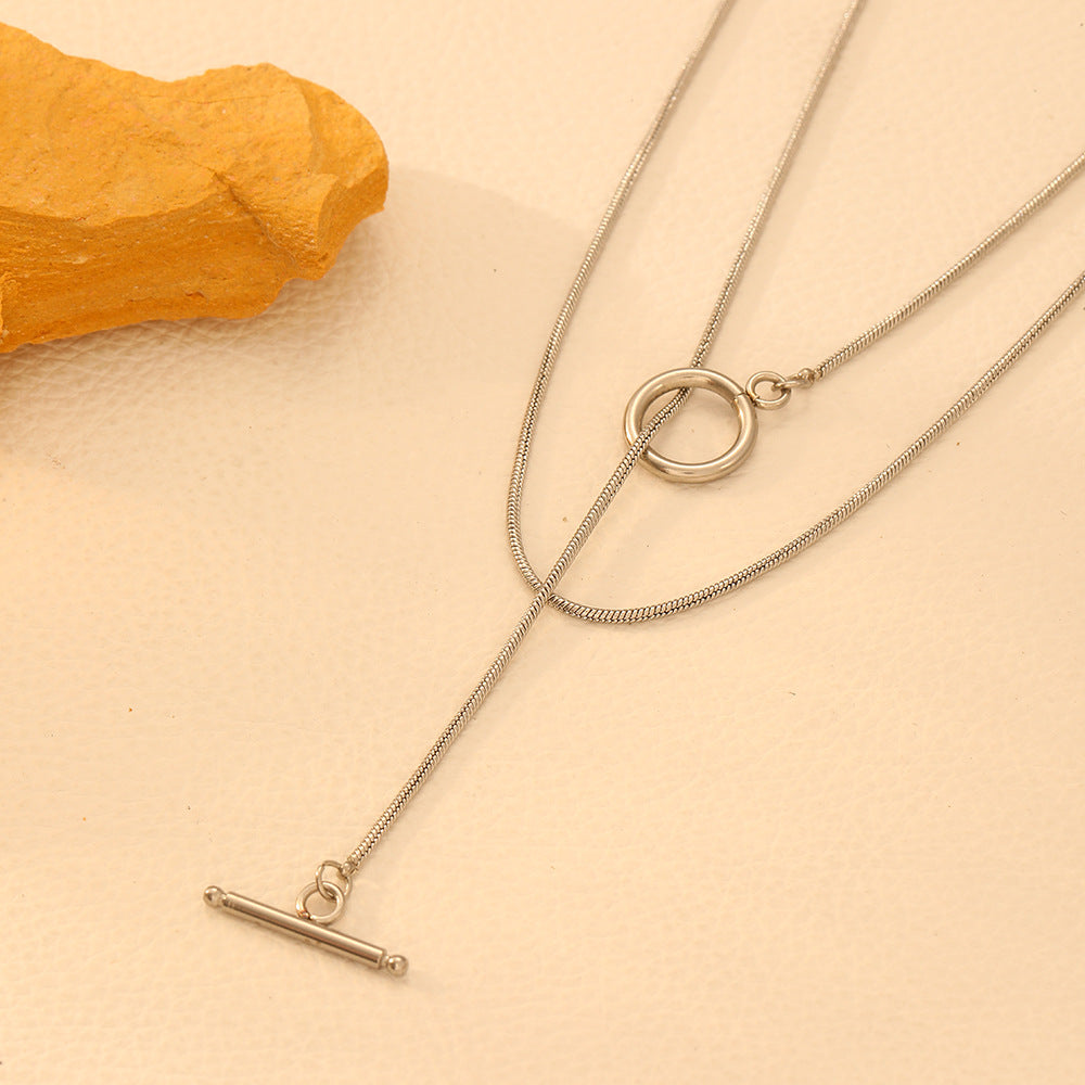 Fashionable Round Snake Necklace Made Of Stainless Steel