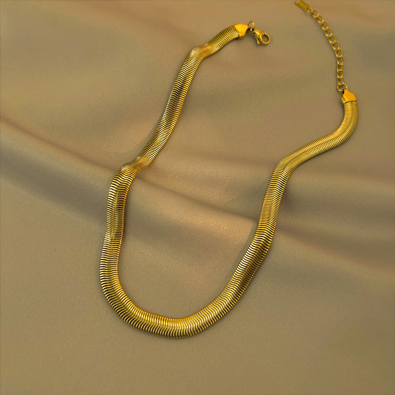 Titanium Steel Widened And Thickened Soft Snake Chain Necklace