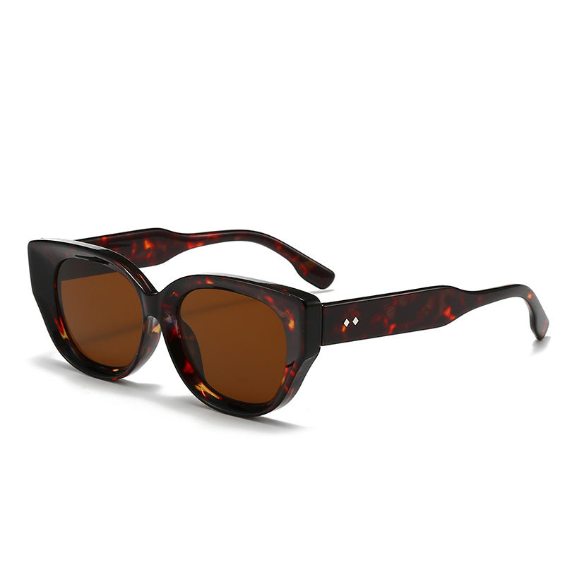 Leopard-Print Cat-Eye Sunglasses Womens UV-Protective Sun Glasses