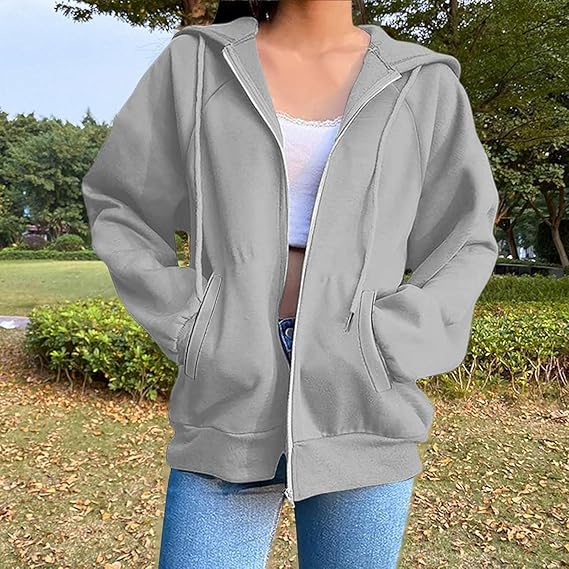 Yinguo Hoodies For Women UK Winter Jackets Oversized Hoodie Zip Up