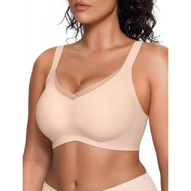 Cross-mesh Lingerie Womens Jelly-striped Bra Womens