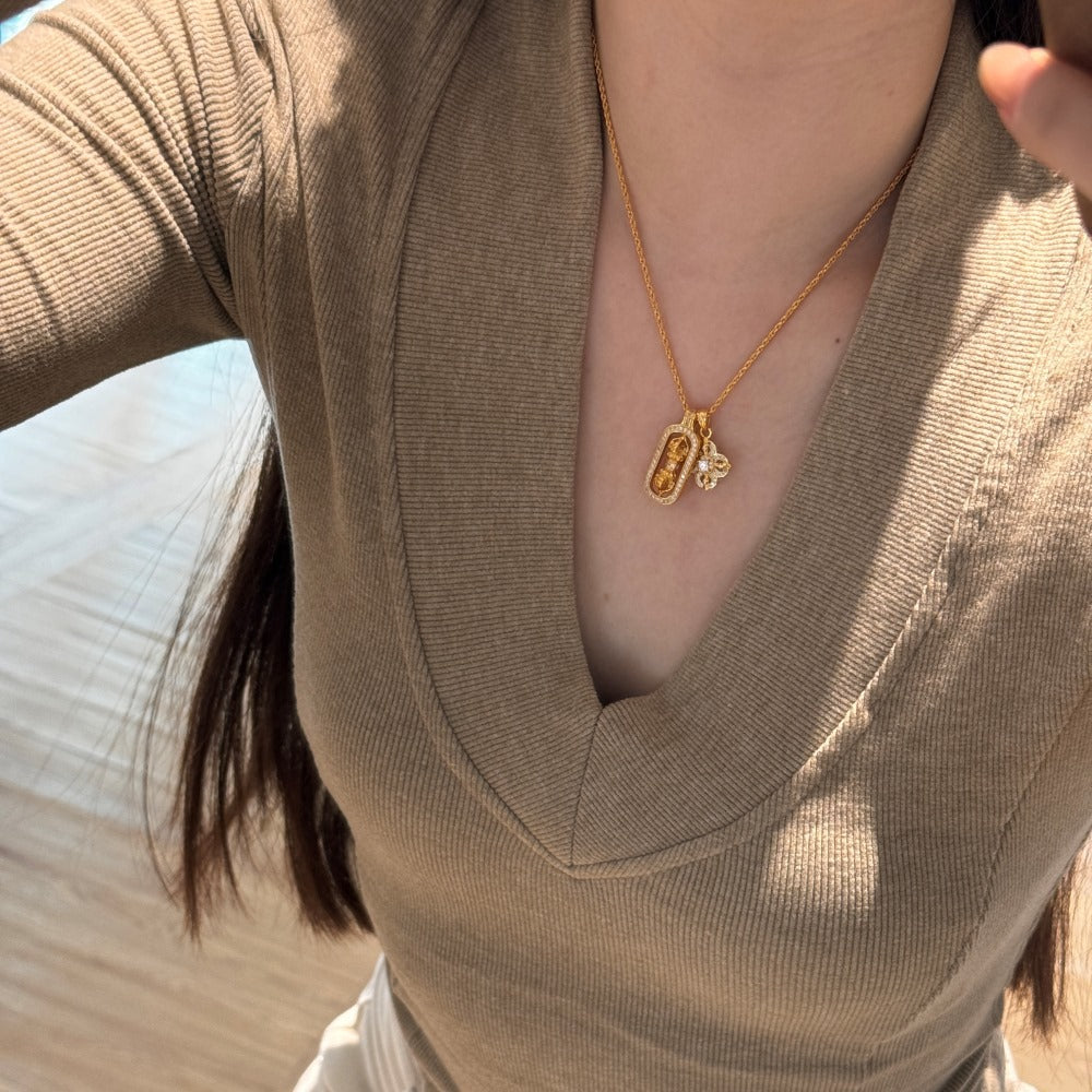 Women's Refined Grace Double Pendant Necklace