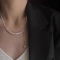 Trendy Geometric Curved Titanium Steel Necklace
