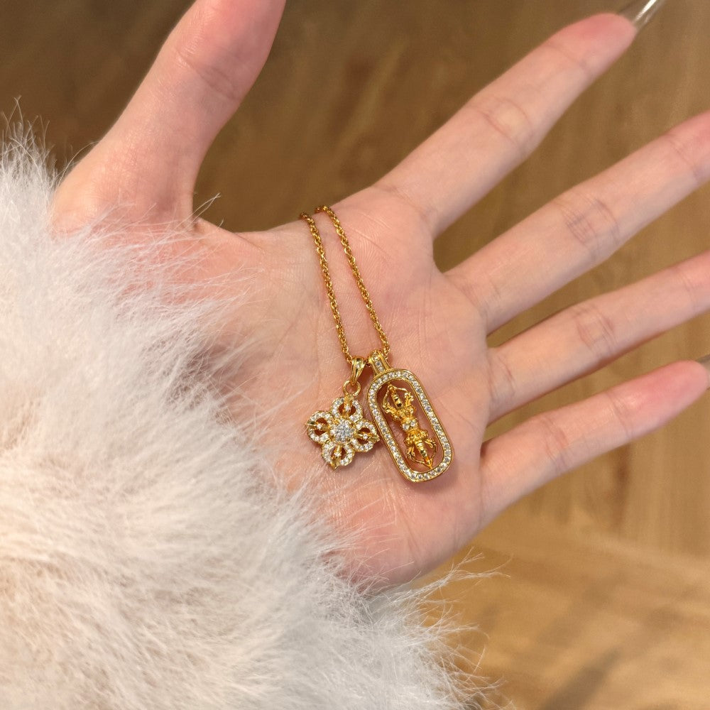 Women's Refined Grace Double Pendant Necklace