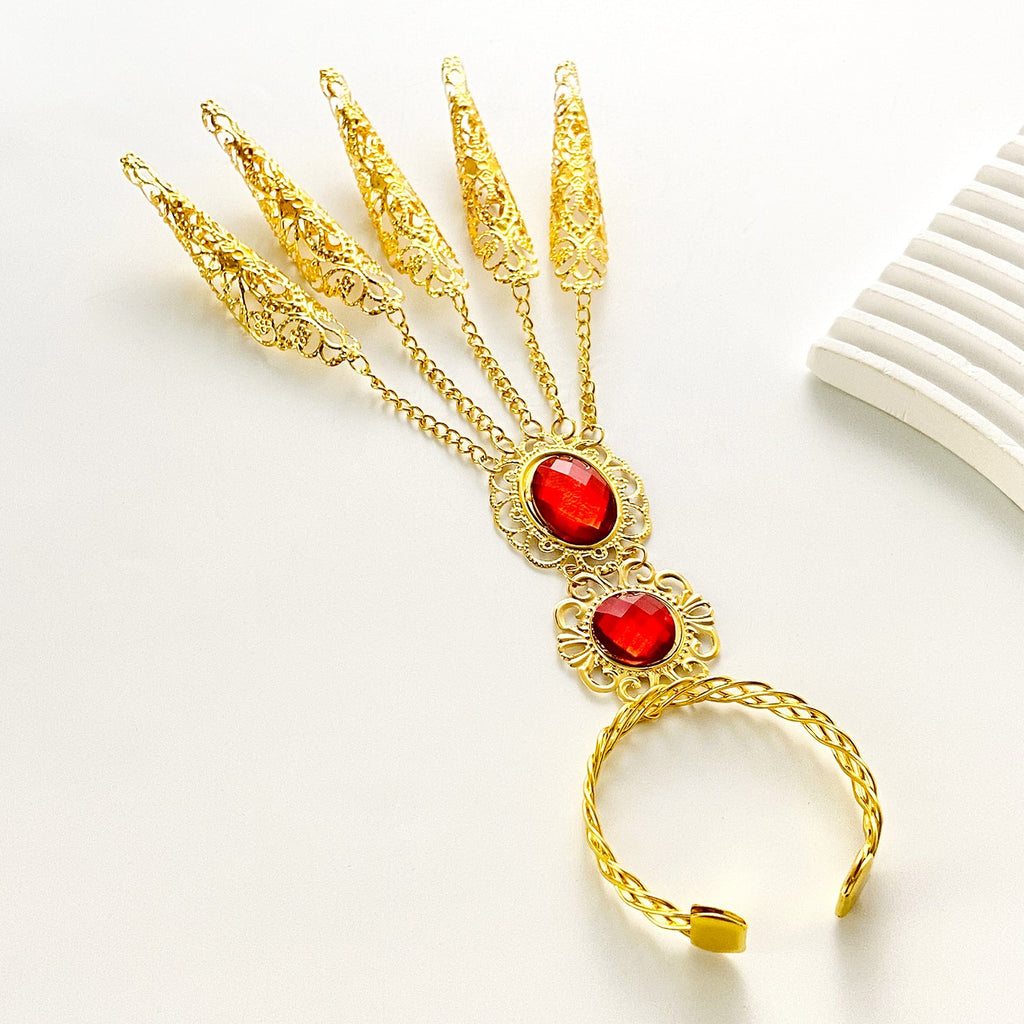 Ethnic Indian Belly Dance Nail Accessories  Golden Performance Props For Women