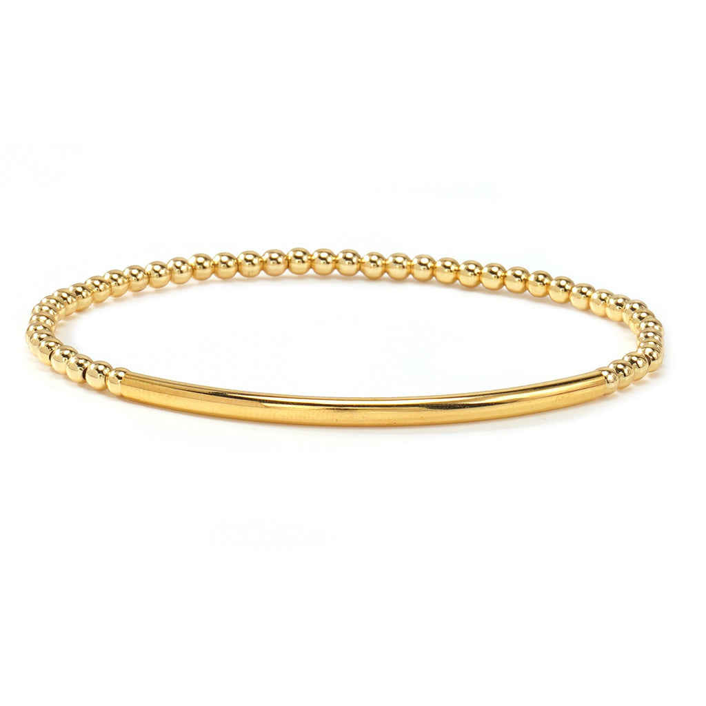 Metal Bead Bracelet With Contrasting Color Patchwork
