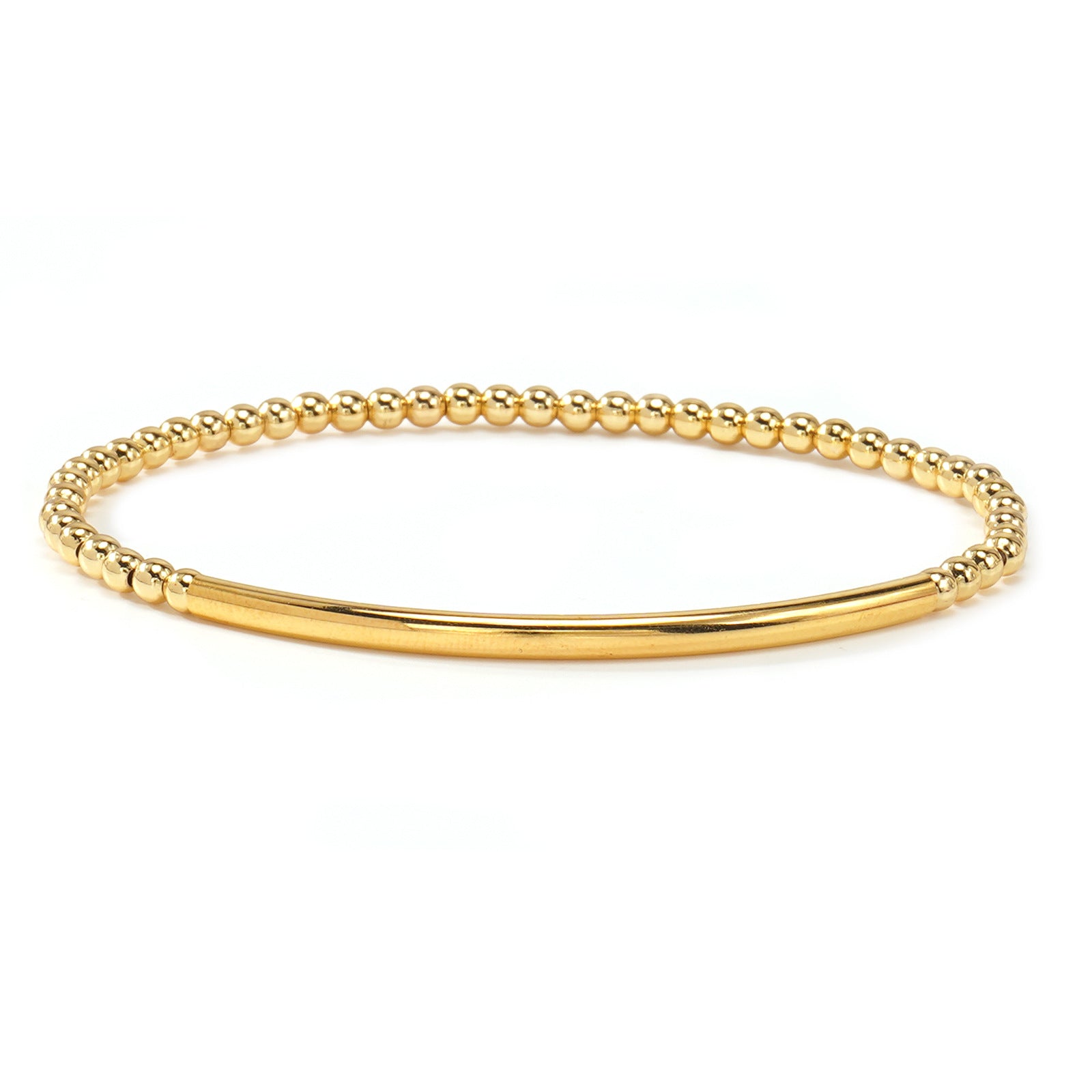 Metal Bead Bracelet With Contrasting Color Patchwork