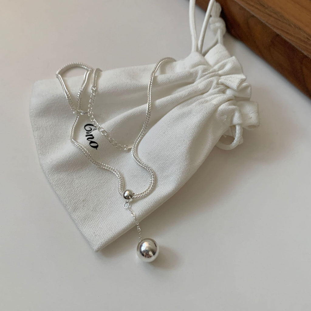 Fashionable Spherical Necklace In S925 Sterling Silver For Women