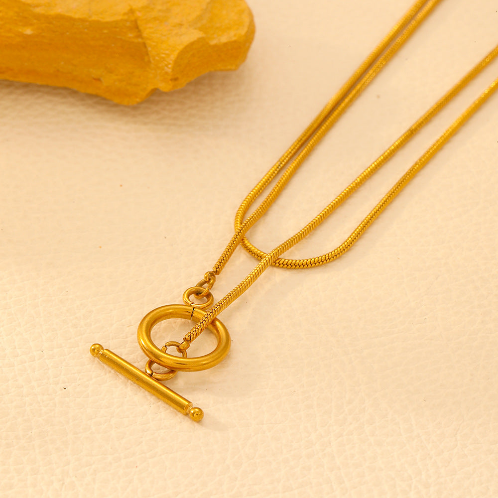 Fashionable Round Snake Necklace Made Of Stainless Steel