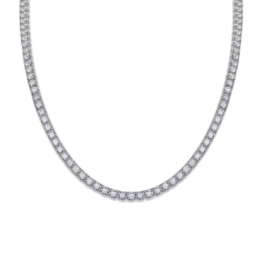 Twin 925 Silver Moissanite Long Star River Necklace