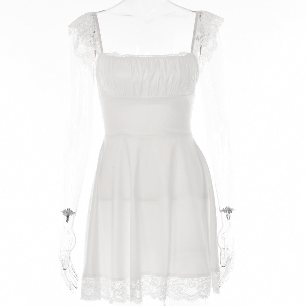 Autumn Fashion Lace-up Backless Frilly Skirt