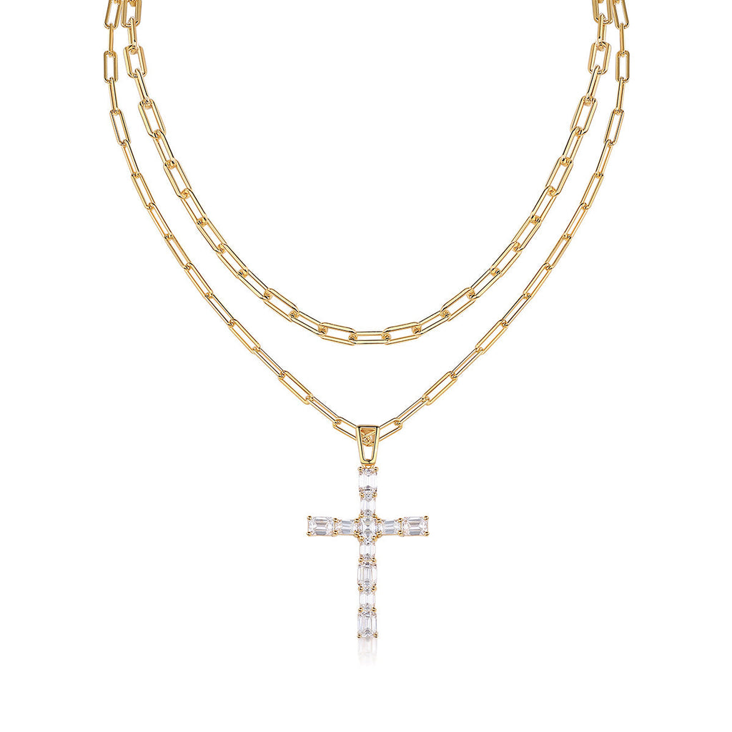 S925 Silver Moissanite Twin Light Luxury Minority Necklace Accessories For Women