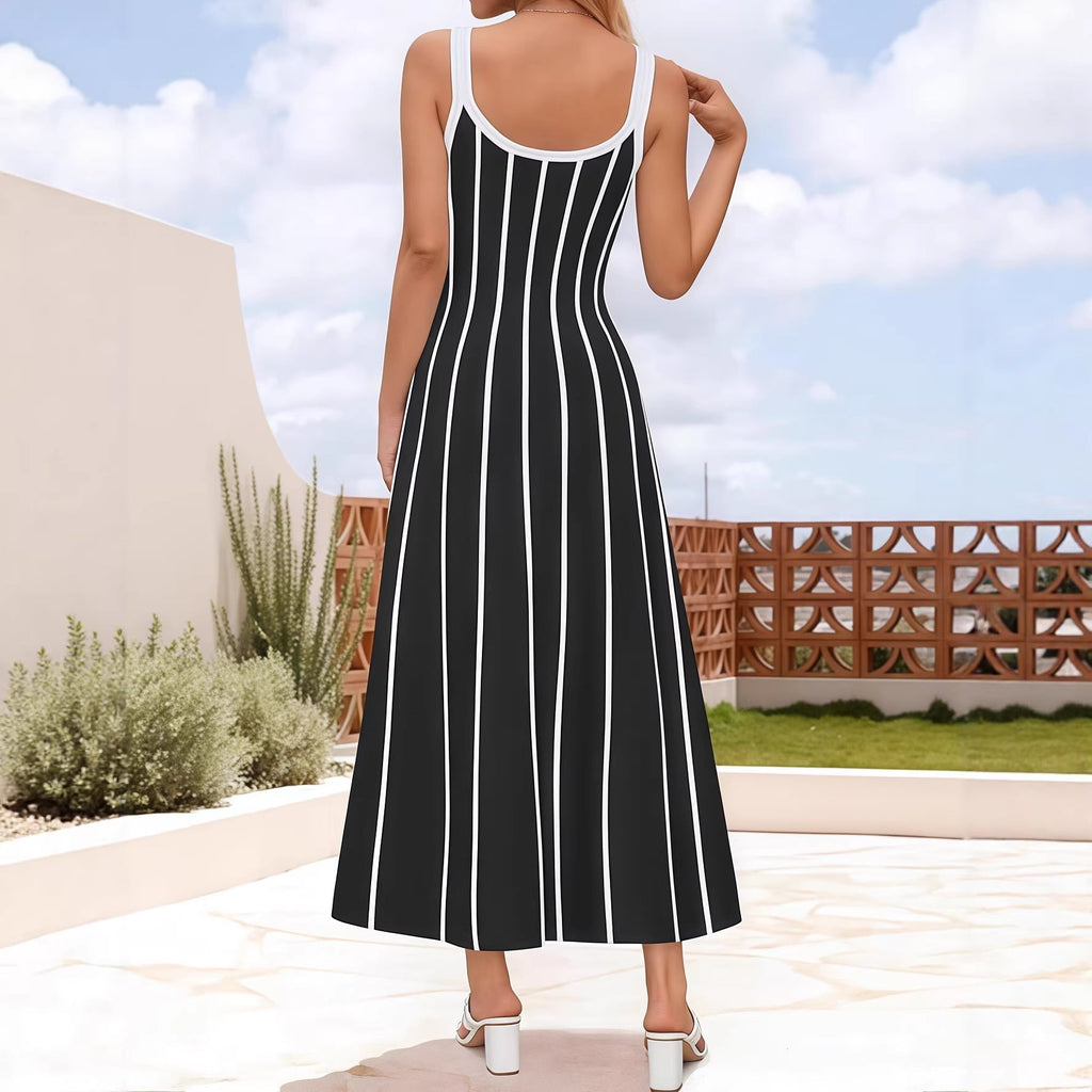 Womens Striped Slip Dress