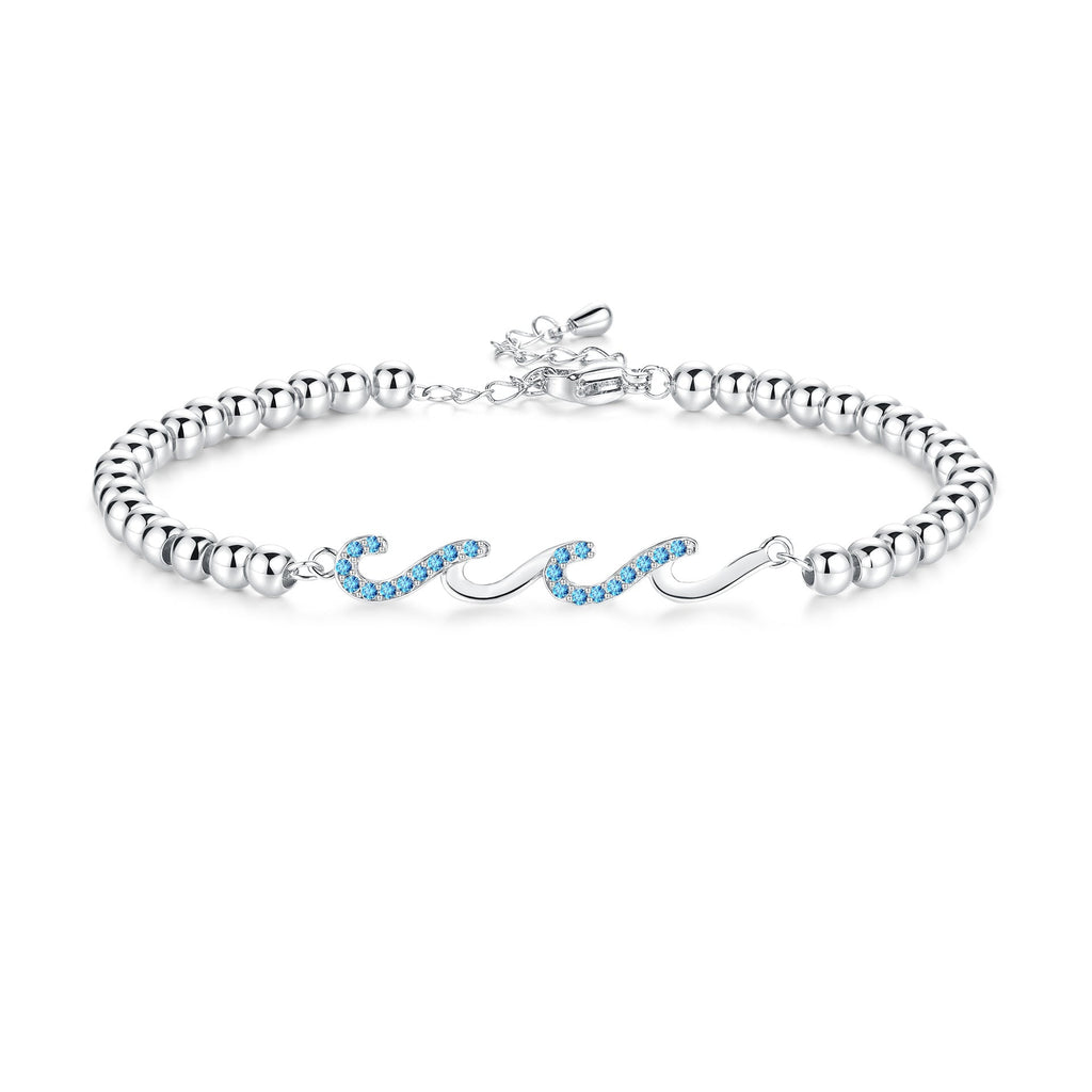 Diamond-studded Wave Bracelet For Women