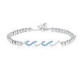 Diamond-studded Wave Bracelet For Women