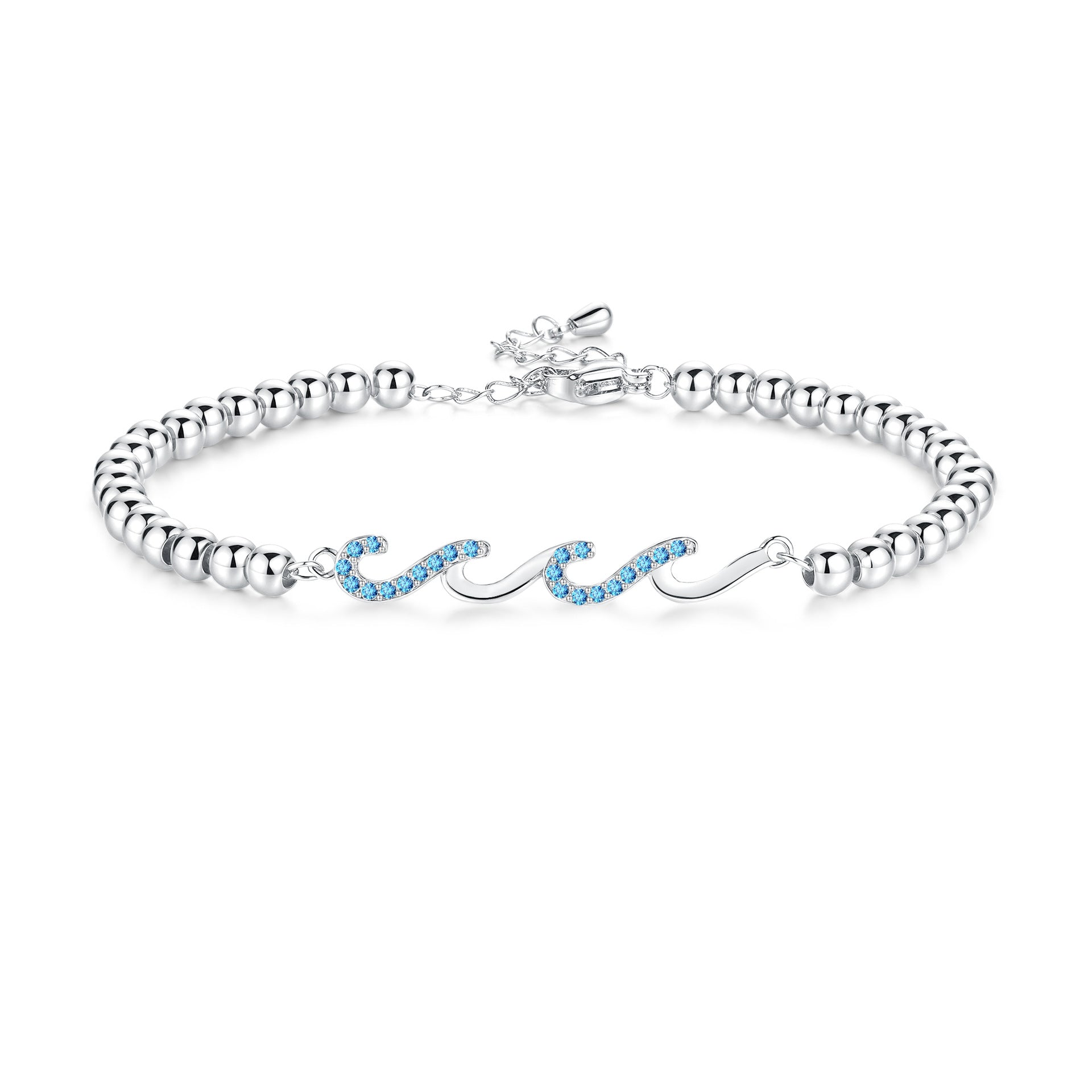 Diamond-studded Wave Bracelet For Women