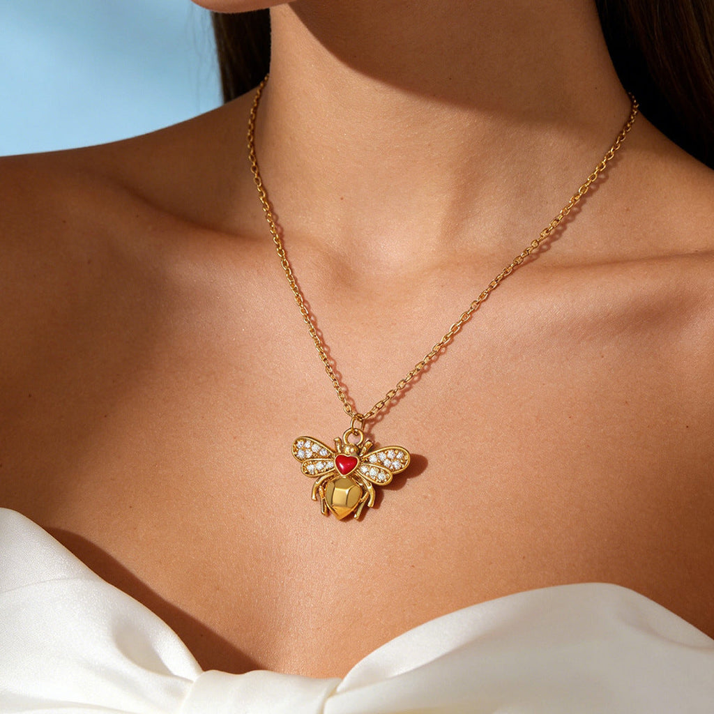 New Arrival Copper-Gilded Real Gold-Dipped Oil-Drop Spacer Bead Geometric Spider Pendant Necklace