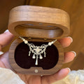 1Pc S999 Pure Silver Lock Pendant Necklace, Delicate Tassel Chain, Elegant Boho Style For Daily & Gifting