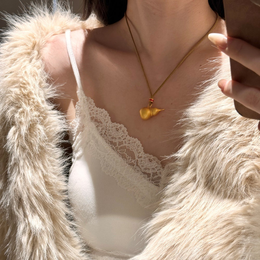 New Chinese Style 925 Silver Necklace Women's Simple Classic Ancient Craft