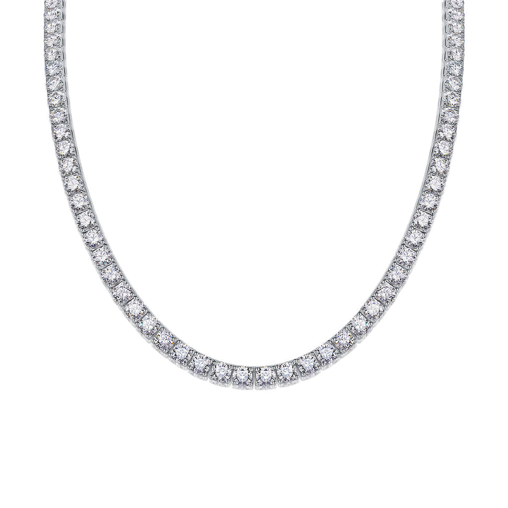 Twin 925 Silver Moissanite Long Star River Necklace