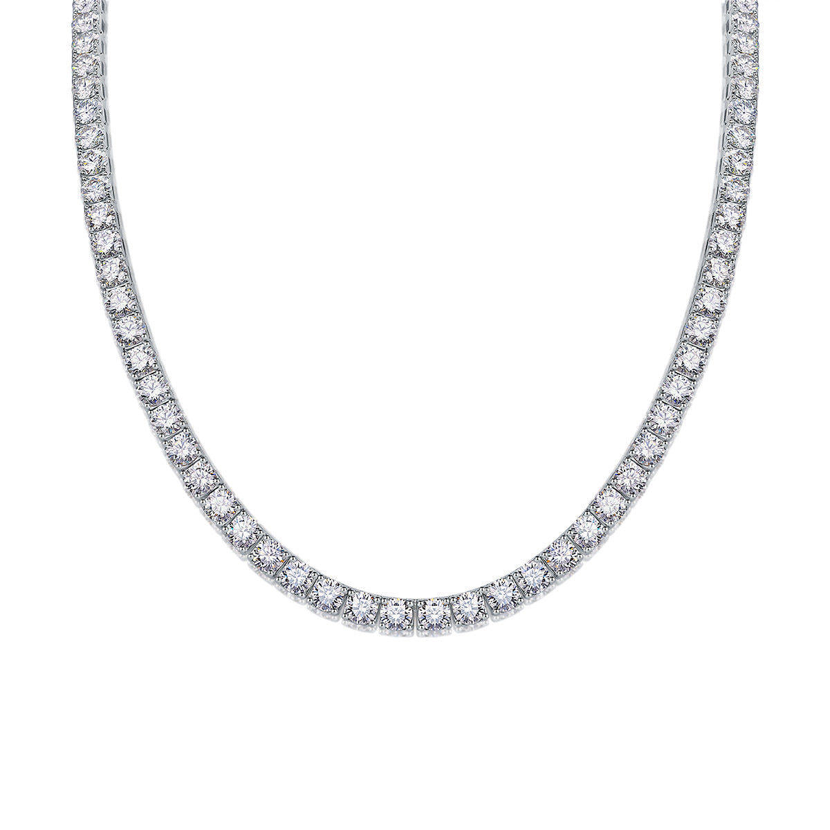 Twin 925 Silver Moissanite Long Star River Necklace