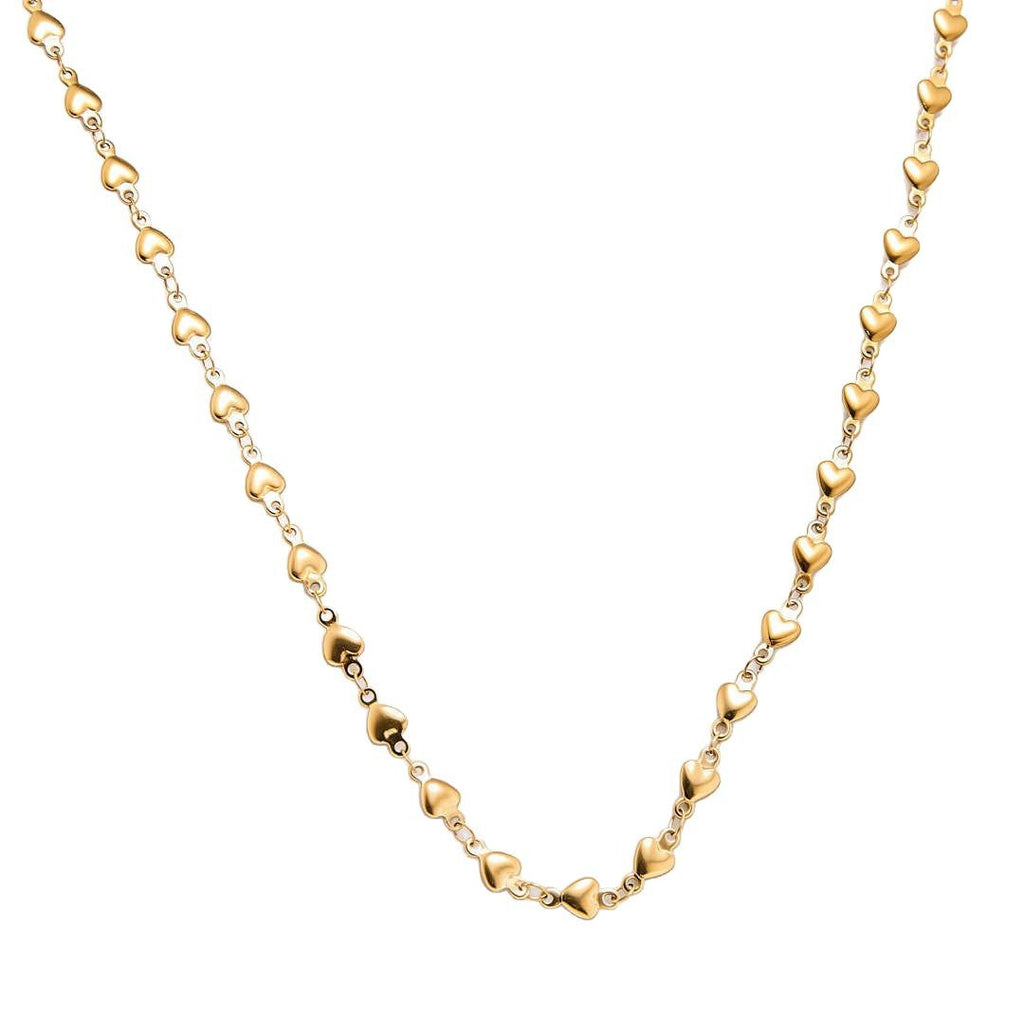 Fashionable Hundred-Tower Heart-Shaped Chain Titanium Steel Necklace Luxe And Elegant