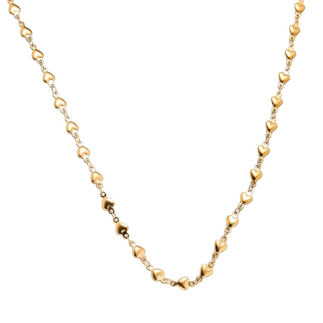 Fashionable Hundred-Tower Heart-Shaped Chain Titanium Steel Necklace Luxe And Elegant