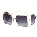 Male And Female Personality Metal Side Blocking Lens Square Sunglasses