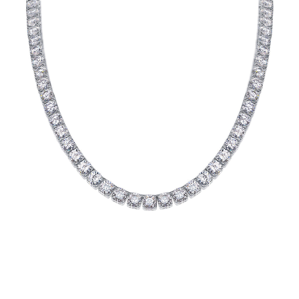 Twin 925 Silver Moissanite Long Star River Necklace